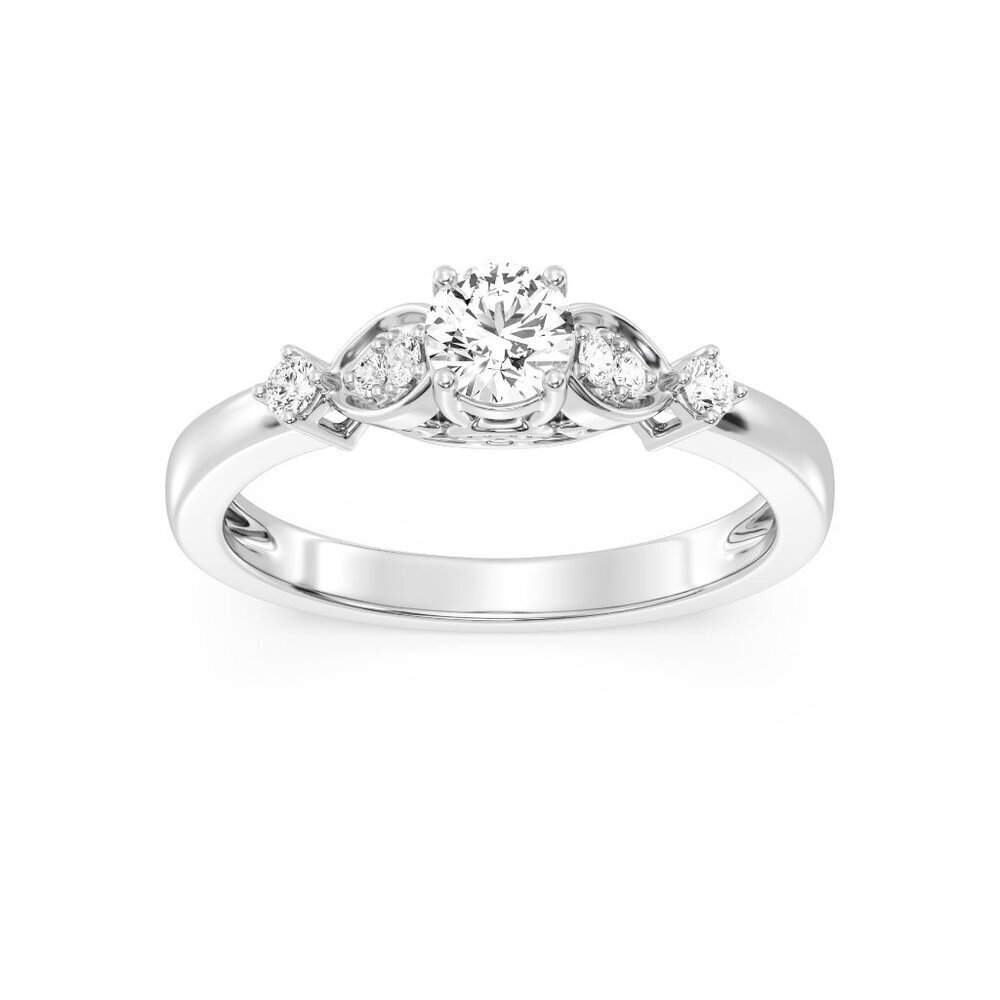 Lab-Grown Diamond Engagement Ring, 0.5ct, Sterling Silver, Size 7